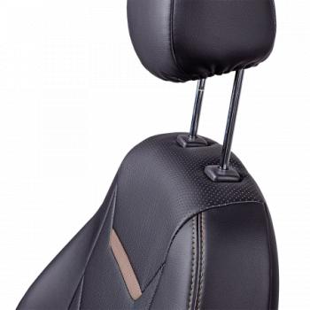 6 999 р. Комплект чехлов для сидений (РЗС 60/40+подлок. 3Г Орегон),ТУРИН-2 Lord Autofashion  Nissan Qashqai  1 (2007-2013) дорестайлинг, J10 рестайлинг (черный, вставка черная+темно-коричневая, строчка темно-коричневая)  с доставкой в г. Майкоп. Увеличить фотографию 6