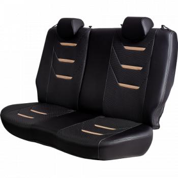 6 999 р. Комплект чехлов для сидений (РЗС 60/40+подлок. 3Г Орегон) ТУРИН-2 Lord Autofashion  Nissan Qashqai  2 (2013-2022) J11 дорестайлинг, J11 рестайлинг (черный, вставка черная+бежевая, строчка бежевая)  с доставкой в г. Майкоп. Увеличить фотографию 5