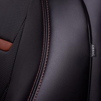 7 999 р. Комплект чехлов для сидений (РЗС 60/40+подлок. 3Г Орегон) ТУРИН-2 Lord Autofashion  Nissan Qashqai  2 (2013-2022) J11 дорестайлинг, J11 рестайлинг (черный, вставка черная+коричневая, строчка коричневая)  с доставкой в г. Майкоп. Увеличить фотографию 4