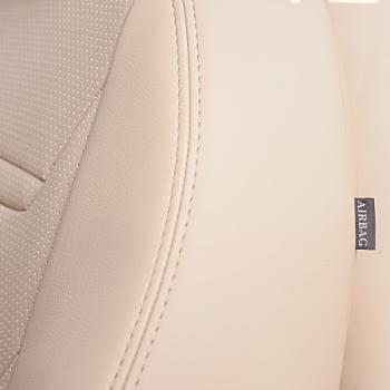 6 999 р. Комплект чехлов для сидений (РЗС 60/40+подлок. 3Г Орегон) ТУРИН-2 Lord Autofashion  Nissan Tiida  1 седан (2007-2014) C11 дорестайлинг, C11 рестайлинг (бежевый, вставка бежевая, строчка бежевая)  с доставкой в г. Майкоп. Увеличить фотографию 8