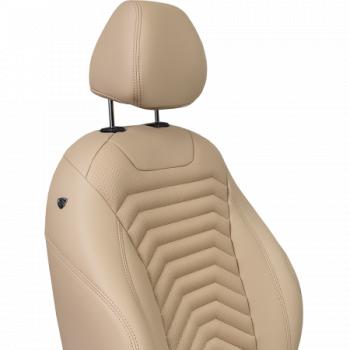 19 399 р. Комплект чехлов для сидений (РЗС Орегон) БАЙРОН ст ПРЕЗИДЕНТ Lord Autofashion  Nissan Terrano  D10 (2013-2016), Renault Duster  HS (2010-2015) (бежевый, вставка бежевая, строчка бежевая)  с доставкой в г. Майкоп. Увеличить фотографию 4