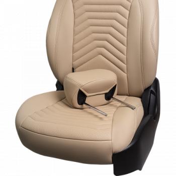 19 399 р. Комплект чехлов для сидений (РЗС Орегон) БАЙРОН ст ПРЕЗИДЕНТ Lord Autofashion  Nissan Terrano  D10 (2013-2016), Renault Duster  HS (2010-2015) (бежевый, вставка бежевая, строчка бежевая)  с доставкой в г. Майкоп. Увеличить фотографию 6