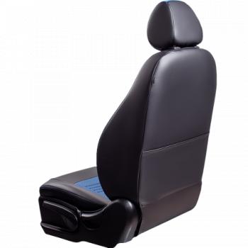 9 449 р. Комплект чехлов для сидений (ЦЗС 2П Илана+Орегон) ТУРИН СТ Lord Autofashion  Renault Duster  HS - Sandero ( (BS),  (B8)) (черный, вставка синяя, строчка синяя)  с доставкой в г. Майкоп. Увеличить фотографию 4