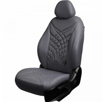 Комплект чехлов для сидений (к.Drive РЗС 60/40 3Г Орегон) БАЙРОН ст ЖУК Lord Autofashion Renault Duster  HM (2021-2024) рестайлинг (серый, вставка серая+темно-серая, строчка темно-серая)