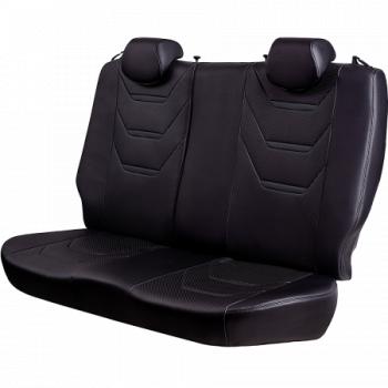 18 799 р. Комплект чехлов для сидений (ЦЗС 2П Орегон) ТУРИН-2 Lord Autofashion  Renault Logan  2 (2014-2018) дорестайлинг (черный, вставка черная, строчка черная)  с доставкой в г. Майкоп. Увеличить фотографию 2