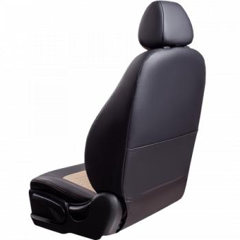 9 449 р. Комплект чехлов для сидений (ЦЗСиС 2П Илана+Орегон ) ТУРИН СТ Lord Autofashion  Renault Logan  2 (2014-2018) дорестайлинг (черный, вставка бежевая, строчка бежевая)  с доставкой в г. Майкоп. Увеличить фотографию 6