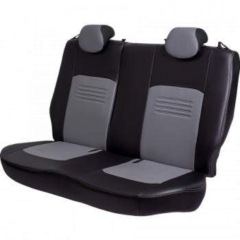 9 449 р. Комплект чехлов для сидений (ЦЗСиС 2П Илана+Орегон ) ТУРИН СТ Lord Autofashion  Renault Logan  2 (2014-2018) дорестайлинг (черный, вставка серая, строчка серая)  с доставкой в г. Майкоп. Увеличить фотографию 3