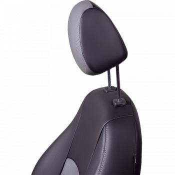 9 449 р. Комплект чехлов для сидений (ЦЗСиС 2П Илана+Орегон ) ТУРИН СТ Lord Autofashion  Renault Logan  2 (2014-2018) дорестайлинг (черный, вставка серая, строчка серая)  с доставкой в г. Майкоп. Увеличить фотографию 6