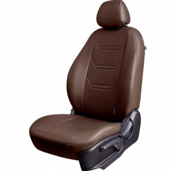 Комплект чехлов для сидений (БП РЗС 60/40 2П+3Г Орегон) ТУРИН-2 Lord Autofashion Renault Logan  2 - Sandero Stepway  (B8) (темно-коричневый, вставка темно-коричневая, строчка темно-коричневая)