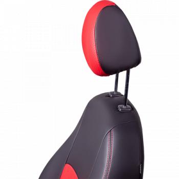 4 999 р. Комплект чехлов для сидений (ЦЗС 3Г Илана и Орегон) ТУРИН СТ Lord Autofashion  Renault Symbol  седан (2008-2012) LU (черный, вставка красная, строчка красная)  с доставкой в г. Майкоп. Увеличить фотографию 5