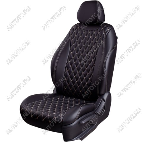 19 649 р. Комплект чехлов для сидений, (к.StyleAmbition, РЗС 40/20/40 П иС 60/40, 3Г, Орегон), БАЙРОН Lord Autofashion  Skoda Kodiaq  NU7 (2017-2021) дорестайлинг (черный, вставка черная, строчка бежевая)  с доставкой в г. Майкоп