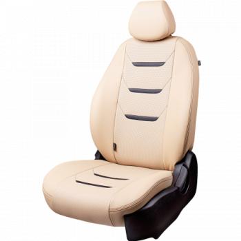 Комплект чехлов для сидений (РЗС 40/60 + подлокот. 3Г Орегон) ТУРИН-2 Lord Autofashion Skoda Rapid ( NH3,  NH1) (2012-2020), Volkswagen Polo  Mk6 (2020-2022) (бежевая, строчка бежевая+черная, строчка бежевая)