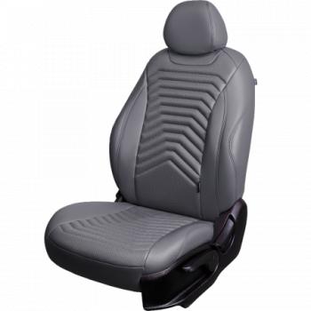 Комплект чехлов для сидений (ЦЗС 2П+1Г Орегон) БАЙРОН ст ПРЕЗИДЕНТ Lord Autofashion Volkswagen Polo  5 (2009-2020) седан дорестайлинг, седан рестайлинг (серый, вставка серая+темно-серая, строчка темно-серая)