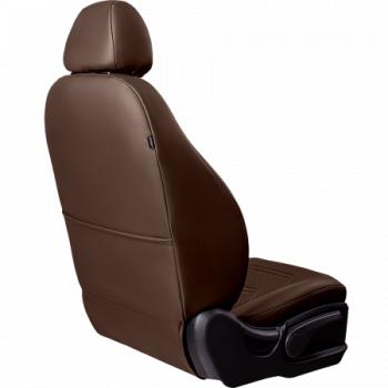 16 499 р. Комплект чехлов для сидений (ЦЗС 2П+1Г Орегон) ТУРИН-2 Lord Autofashion  Volkswagen Polo  5 (2009-2020) седан дорестайлинг, седан рестайлинг (темно-коричневый, вставка темно-коричневая, строчка темно-коричневая)  с доставкой в г. Майкоп. Увеличить фотографию 4