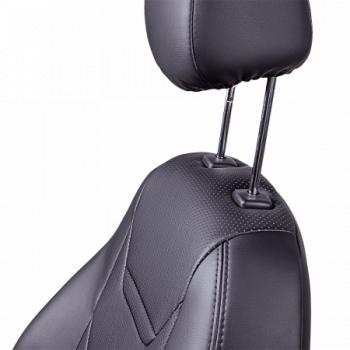 6 249 р. Комплект чехлов для сидений (ЦЗС 2П+1Г Орегон) ТУРИН-2 Lord Autofashion  Volkswagen Polo  5 (2009-2020) седан дорестайлинг, седан рестайлинг (черный, вставка черная, строчка черная)  с доставкой в г. Майкоп. Увеличить фотографию 5