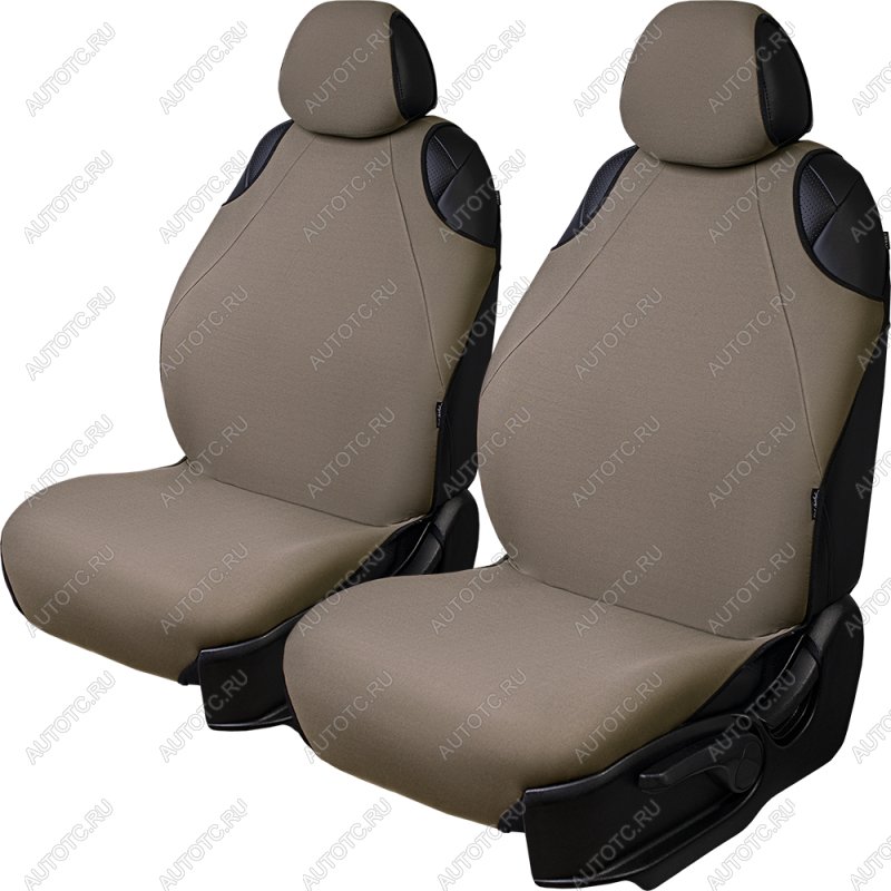 1 399 р. Универсальные чехлы сидений (майка 2 места Трикотаж) Lord Autofashion Lifan 720 (2013-2025) (бежевый)  с доставкой в г. Майкоп