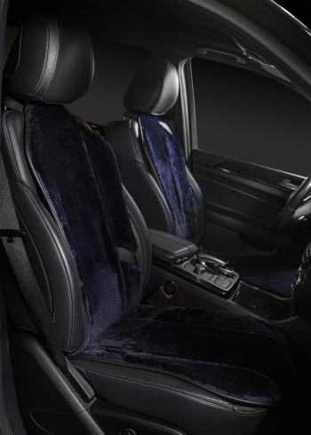 10 199 р. Накидка на сиденье (1 место Р. 4418 натур. мех) Меховая Lord Autofashion   (черника 12мм, строчка черная)  с доставкой в г. Майкоп. Увеличить фотографию 5