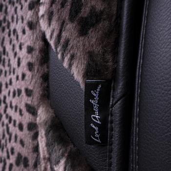 10 199 р. Накидка на сиденье (1 место Р. 7415 натур. мех) Меховая Lord Autofashion   (рысь-леопард на коричневом, строчка чёрная)  с доставкой в г. Майкоп. Увеличить фотографию 10