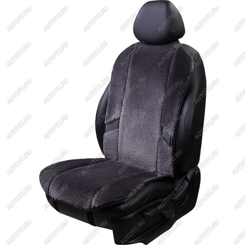 16 777 215 р. Накидка на сиденье (1 место Р. 219 натур. мех) Меховая Lord Autofashion   (графит сталь , строчка серый)  с доставкой в г. Майкоп