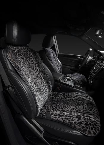 16 777 215 р. Накидка на сиденье (1 место Р. 6217 натур. мех) Меховая Lord Autofashion   (рысь-леопард на сером, строчка чёрная)  с доставкой в г. Майкоп. Увеличить фотографию 13