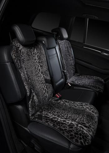 16 777 215 р. Накидка на сиденье (1 место Р. 6217 натур. мех) Меховая Lord Autofashion   (рысь-леопард на сером, строчка чёрная)  с доставкой в г. Майкоп. Увеличить фотографию 5