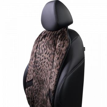 10 199 р. Накидка на сиденье (1 место Р. 7519 натур. мех) Меховая Lord Autofashion   (орех-леопард, строчка черная)  с доставкой в г. Майкоп. Увеличить фотографию 5