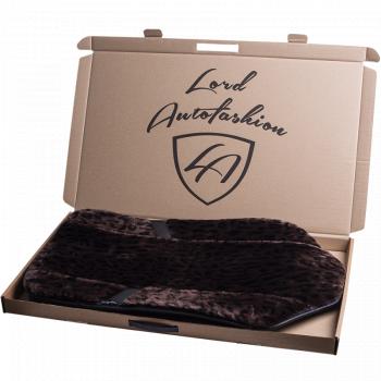 10 199 р. Накидка на сиденье (1 место Р. 7519 натур. мех) Меховая Lord Autofashion   (орех-леопард, строчка черная)  с доставкой в г. Майкоп. Увеличить фотографию 7