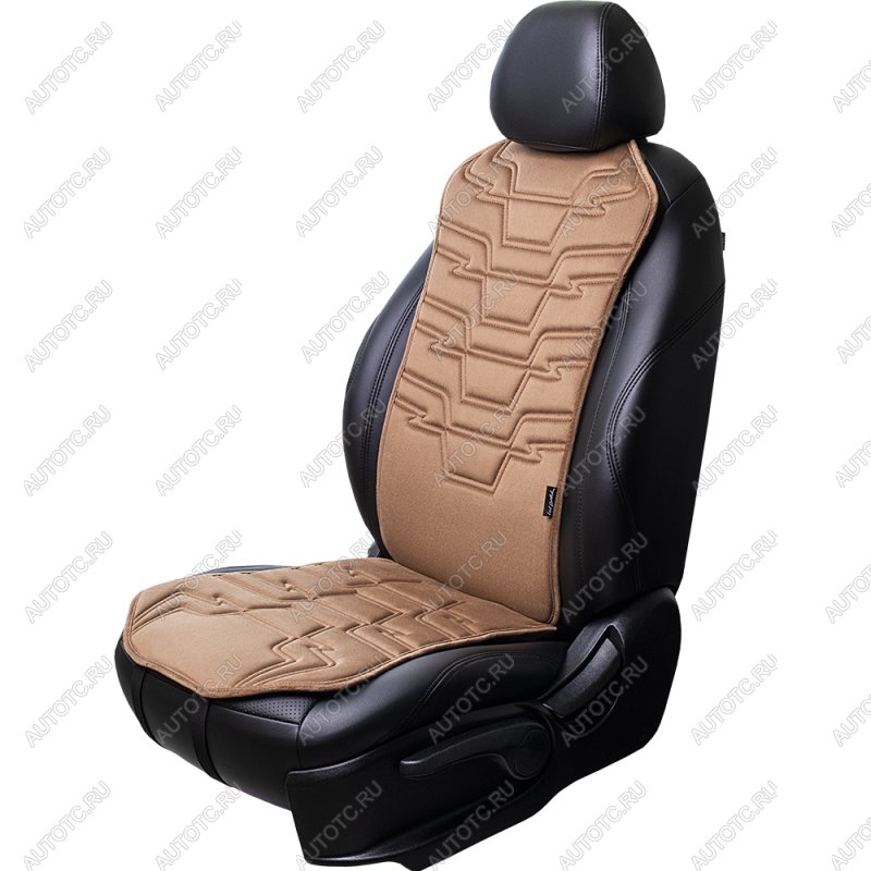 2 599 р. Накидка на сиденье (1 место Афины) ЛЮКС ст ФОРТ Lord Autofashion   (бежевый, строчка коричневая )  с доставкой в г. Майкоп