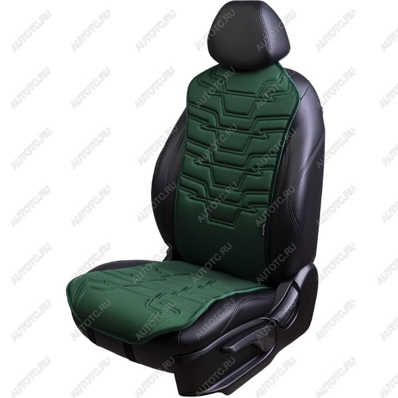 2 599 р. Накидка на сиденье (1 место Афины) ЛЮКС ст ФОРТ Lord Autofashion   (зеленый, строчка темно-зеленая)  с доставкой в г. Майкоп