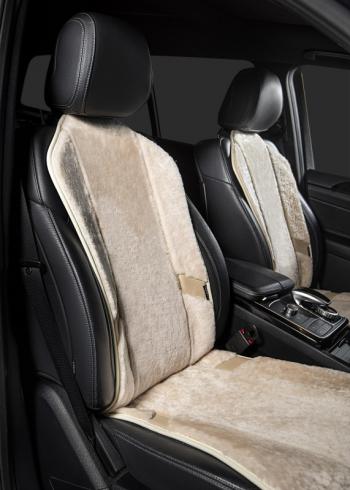 16 777 215 р. Накидка на сиденье (1 место Р 2915 Мутон/ Орегон) МУТОН Lord Autofashion   (сливки, вставка бежевая, строчка белая)  с доставкой в г. Майкоп. Увеличить фотографию 5
