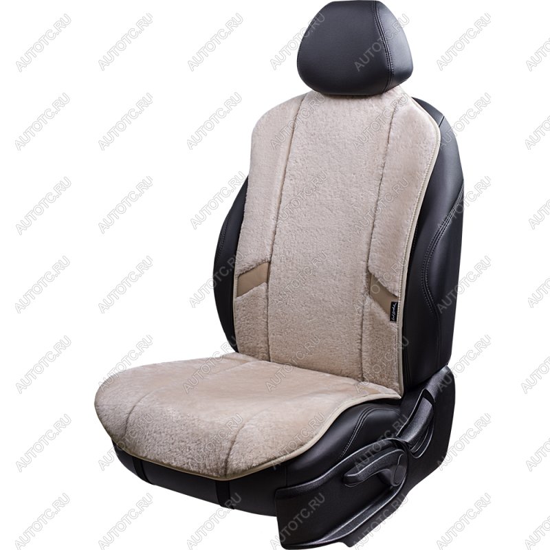 16 777 215 р. Накидка на сиденье (1 место Р 2915 Мутон/ Орегон) МУТОН Lord Autofashion   (сливки, вставка бежевая, строчка белая)  с доставкой в г. Майкоп