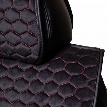 6 749 р. Накидка на сиденье (5 мест Афины) ТЕЙЛОР ст СОТА Lord Autofashion   (черный, строчка красная)  с доставкой в г. Майкоп. Увеличить фотографию 4