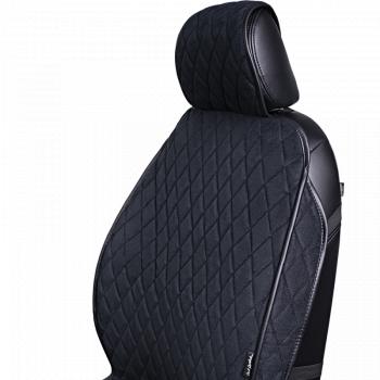 2 299 р. Накидка на сиденье (2 места Софа) ФЕНИКС ст РОМБ Lord Autofashion   (черный, строчка черная)  с доставкой в г. Майкоп. Увеличить фотографию 4