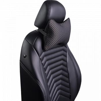 329 р. Подушка-косточка (жаккард) Lord Autofashion Honda Crosstour 1 TF рестайлинг (2013-2016) (черный, строчка Стежок серая)  с доставкой в г. Майкоп. Увеличить фотографию 3