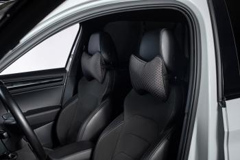 329 р. Подушка-косточка (жаккард) Lord Autofashion Honda Crosstour 1 TF рестайлинг (2013-2016) (черный, строчка Стежок серая)  с доставкой в г. Майкоп. Увеличить фотографию 4
