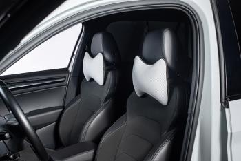339 р. Подушка-косточка (Илана+Орегон) Lord Autofashion Mazda CX-3 DK дорестайлинг (2014-2018) (черный, строчка белая)  с доставкой в г. Майкоп. Увеличить фотографию 4