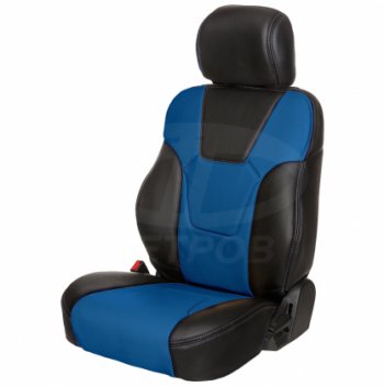 5 849 р. Комплект универсальных чехлов (экокожа) R.SPORT PLUS   (чёрный/синий)  с доставкой в г. Майкоп. Увеличить фотографию 2