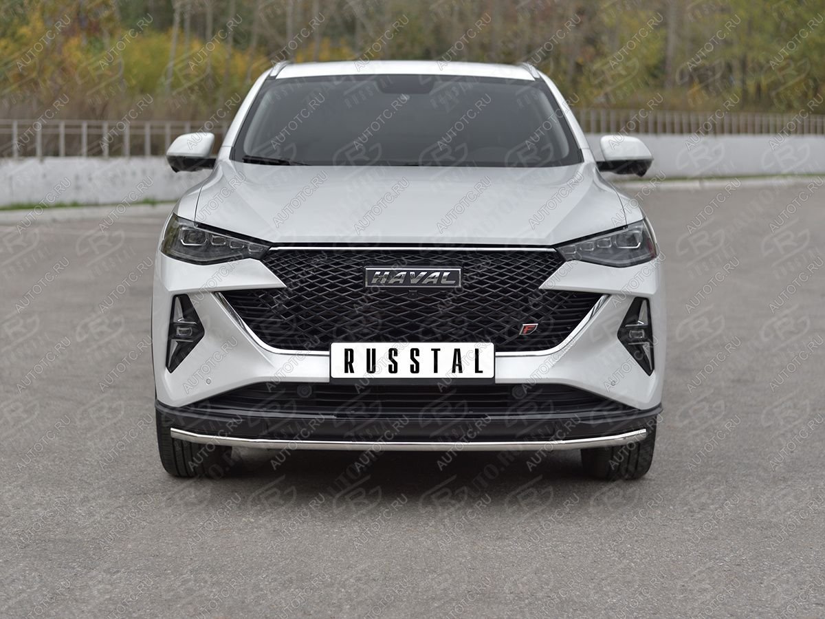 11 749 р. Защита переднего бампера d42 секции SLITKOFF  Haval F7x (2022-2024) рестайлинг (нержавейка полированная)  с доставкой в г. Майкоп