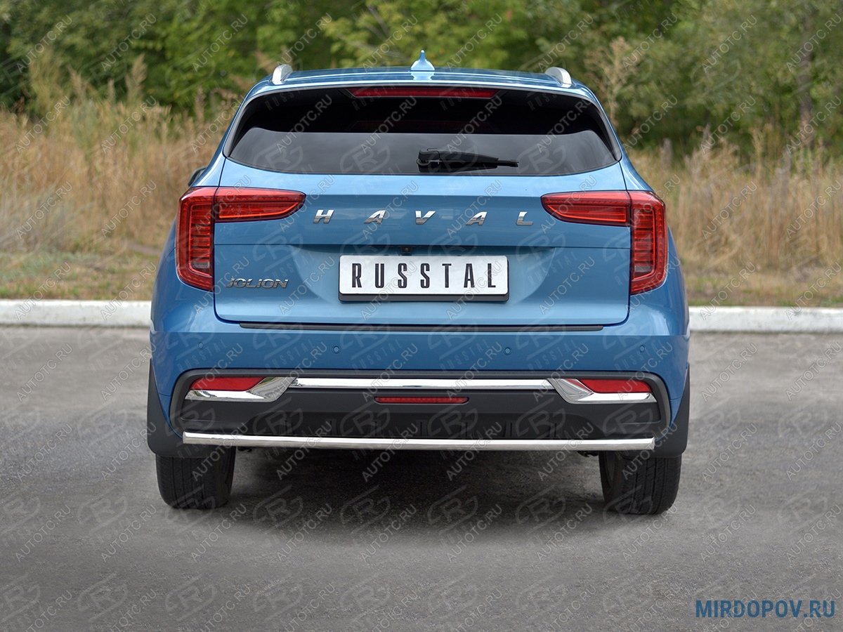 9 999 р. Защита заднего бампера d42 секции SLITKOFF Haval Jolion дорестайлинг (2020-2024) (нержавейка полированная)  с доставкой в г. Майкоп