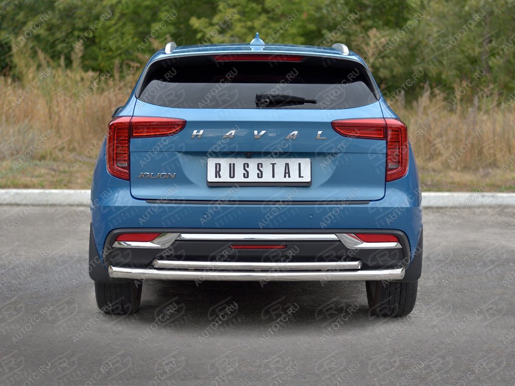 14 999 р. Защита заднего бампера d63*42 дуга SLITKOFF  Haval Jolion (2020-2024) дорестайлинг (нержавейка полированная)  с доставкой в г. Майкоп