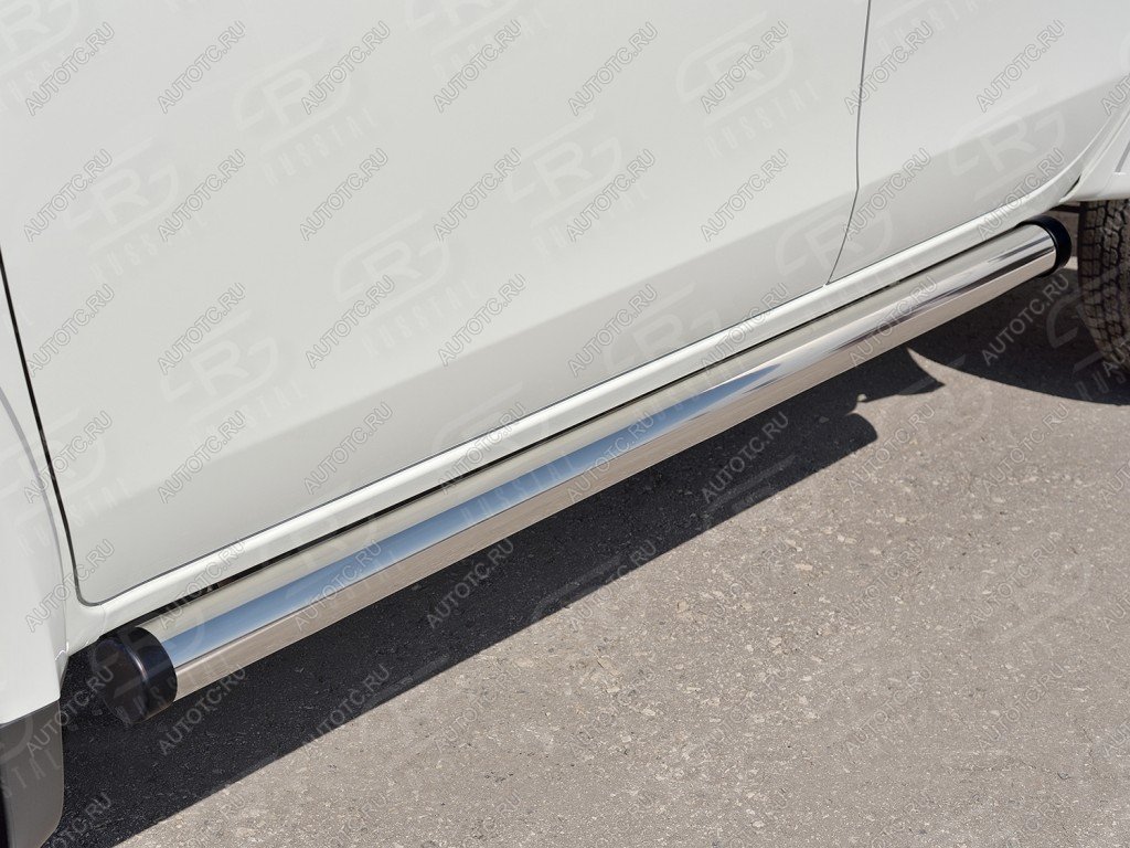 21 649 р. Защита порогов d76 мм SLITKOFF  Mitsubishi Outlander  CW0W (2005-2010) дорестайлинг (торцы с пластиковыми заглушками)  с доставкой в г. Майкоп