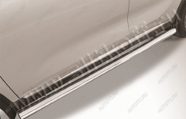 12 599 р. Защита порогов d 42 труба Slitkoff  Renault Duster  HS (2015-2021) рестайлинг (нержавейка полированная)  с доставкой в г. Майкоп