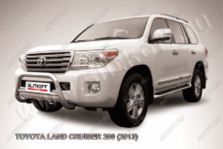 35 799 р. Защита переднего бампера кенгурятник d76 низкий Slitkoff  Toyota Land Cruiser  200 (2012-2015) 1-ый рестайлинг (нержавейка полированная)  с доставкой в г. Майкоп