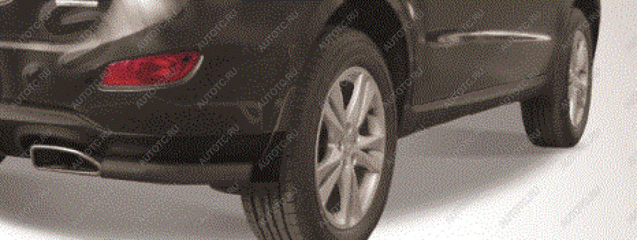 5 749 р. Защита заднего бампера уголки d57 Slitkoff  Chery Tiggo 7 (2016-2020) ( Сталь с полимерным покрытием в цвет черный)  с доставкой в г. Майкоп