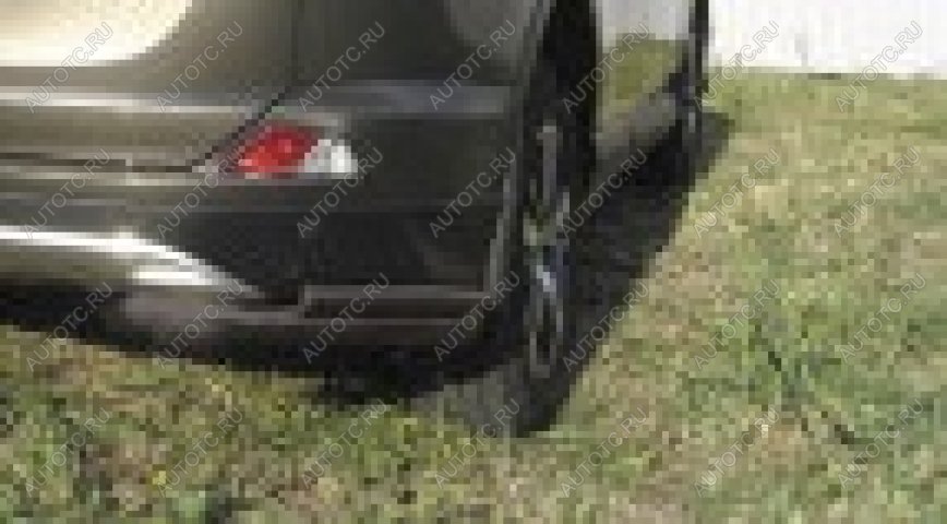 6 899 р. Защита заднего бампера уголки d57+d42 двойные Slitkoff Hyundai Tucson JM (2004-2010) ( Сталь с полимерным покрытием в цвет черный)  с доставкой в г. Майкоп