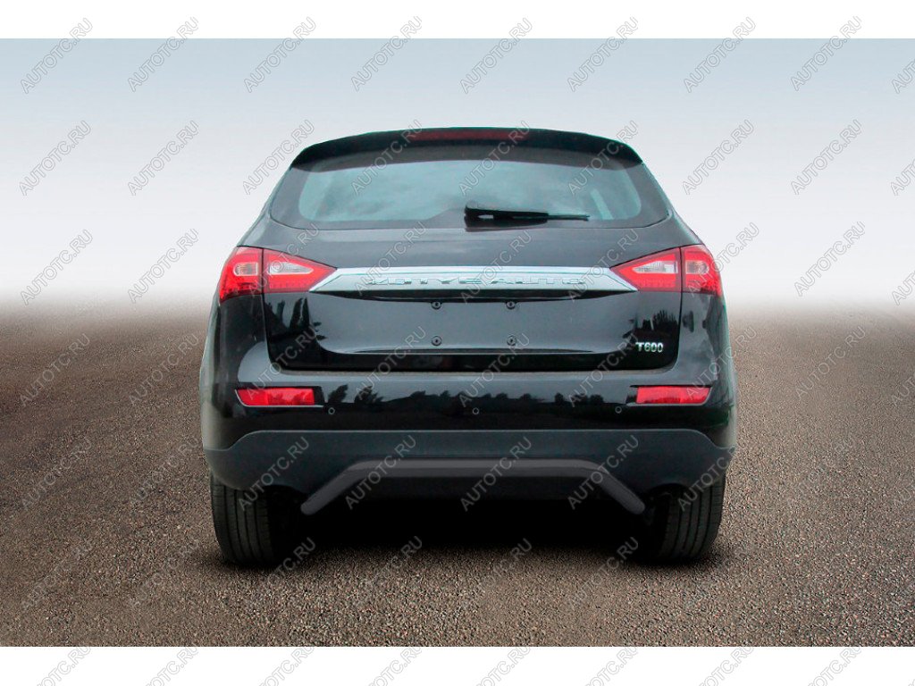 7 999 р. Защита заднего бампера d57 скоба Slitkoff  Zotye T600 (2014-2021) (Сталь с полимерным покрытием в цвет черный)  с доставкой в г. Майкоп