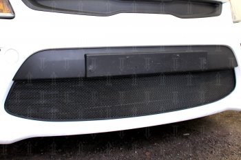 3 149 р. Защитная сетка в бампер (низ, ячейка 3х7 мм) Alfeco Стандарт KIA Rio 4 FB дорестайлинг седан (2016-2020) (Чёрная)  с доставкой в г. Майкоп. Увеличить фотографию 4