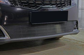 3 199 р. Защитная сетка в бампер (низ, ячейка 3х7 мм) Alfeco Стандарт KIA Rio X рестайлинг (2020-2025) (Чёрная)  с доставкой в г. Майкоп. Увеличить фотографию 4