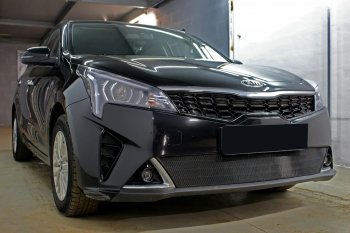 3 199 р. Защитная сетка в бампер (низ, ячейка 3х7 мм) Alfeco Стандарт KIA Rio X рестайлинг (2020-2025) (Чёрная)  с доставкой в г. Майкоп. Увеличить фотографию 5