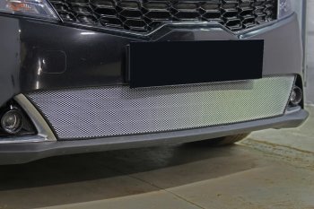 3 299 р. Защитная сетка в бампер (низ, ячейка 3х7 мм) Alfeco Стандарт KIA Rio X рестайлинг (2020-2025) (Хром)  с доставкой в г. Майкоп. Увеличить фотографию 2